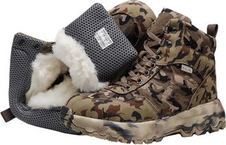 Generic Men cotton boots with added fleece for winter outdoor cold protection thickened fleece for warmth and anti slip high top short boots (Khaki,6.5)