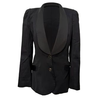 Temperley London Madeleine Tuxedo Jacket in Black in Polyester