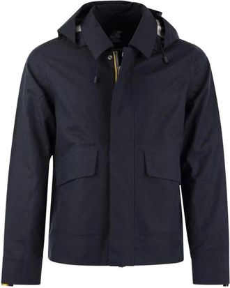 K-Way Opvouwbare Waterdichte Windbreaker Jas - Heren - Winterjassen - Blauw - XL - Jassen