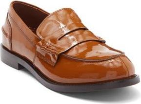 Jeffrey Campbell Books Penny Loafer in Caramel Crinkle Patent at Nordstrom Rack, Size 5.5