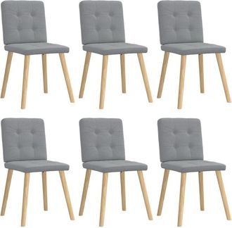 vidaXL Vidaxl - Sillas De Comedor 6 Unidades De Tela Gris Claro