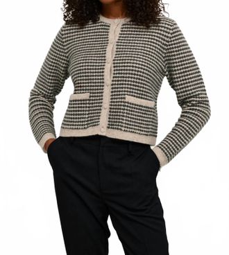 Kaffe Kaellery Button Round Neck Cardigan In Neutral