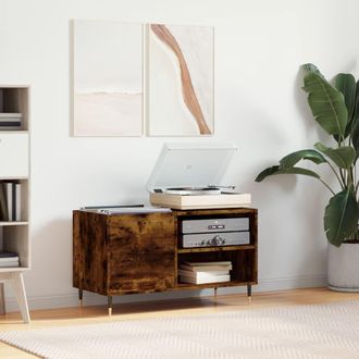 vidaXL Vidaxl - Mueble De Discos Madera De Ingenier&iacute;a Roble Ahumado 85x38x48 Cm