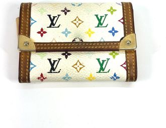 Louis Vuitton Blanc Multi-Color White Monogram Multicolore Canvas Coin Purse/Coin Case (Pre-Owned)