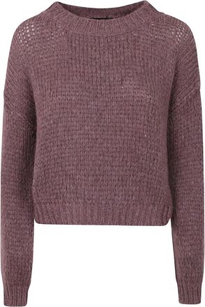 Roberto Collina Round-neck Truien - Dames - Ronde hals truien - Paars - L - Truien & Vesten