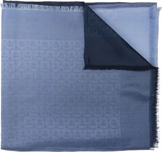Ferragamo Gandegra Scarf - Dames - Zijden sjaals - Blauw - ONE Size - Wol - Accessoires