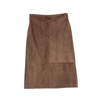 Max Mara Drawstring-waist Suede Skirt