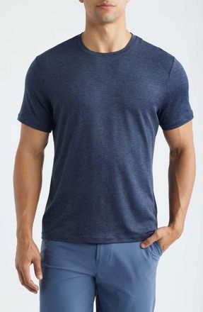 Zella Dynamic Crewneck T-Shirt in Navy Eclipse Heather at Nordstrom, Size Xx-Large