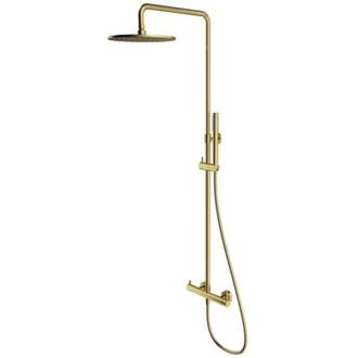Omnires Omnires Y - Conjunto De Ducha Con Grifo, Di&aacute;metro 25 Cm, Lat&oacute;n Cepillado Y1244mbsb