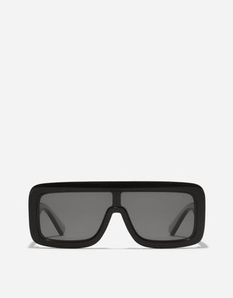 Dolce & Gabbana Dg Logo Sunglasses - Man Sunglasses Black Acetate Onesize