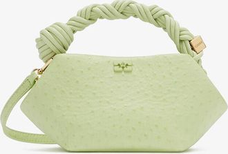 Ganni Green Mini Bou Bag in Ostrich