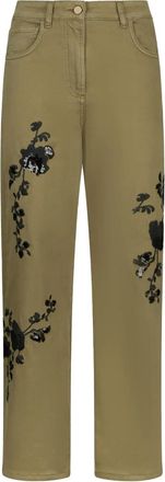 Liu Jo Jeans svasati con ricamo a fiori - Verde