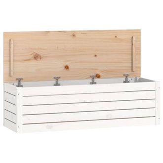 Berkfield Home Storage Box White 109x36.5x33 cm Solid Wood Pine