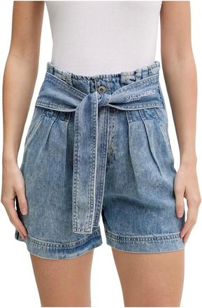 Karl Lagerfeld Korte Broeken, Dames, Blauw, W29, Denim, Denim Shorts