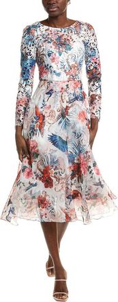 Marchesa Eyelet Bodice Midi Dress