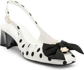 Karl Lagerfeld Sprouse Slingback Pump in White/Black at Nordstrom Rack, Size 7.5