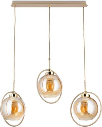 OEM L&aacute;mpara Colgante Galaxy De Cristal Beige, 3 Bombillas E27