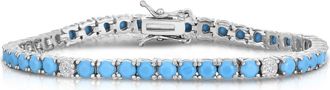 Chloe and Madison Faux Turquoise Tennis Bracelet in Silver at Nordstrom Rack