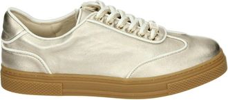 Hassia Sportieve Lage Damesschoenen Goud - Dames - Sneakers - Geel - 39 EU - Leer - Schoenen