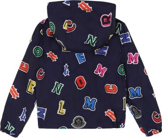 Moncler Boys Hooded Windbreaker Blue Polyamide Jacket