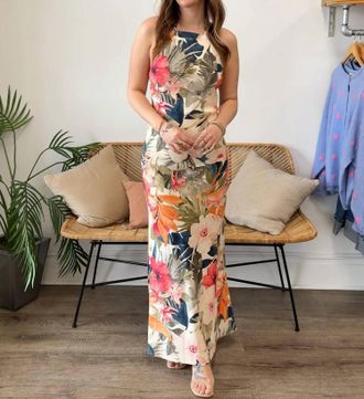 Dress Forum Perry Floral Halter Maxi Dress In Botanic Fresco
