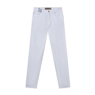 Hand Picked Slim-fit Jeans, male, White, Size: W35 Slim-Fit Jeans