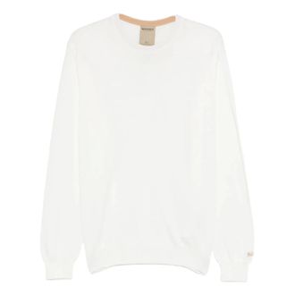 Woolrich Round-neck Knitwear, male, White, Size: XL Round-neck Sweater