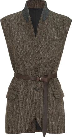 Brunello Cucinelli Donsjas - Dames - Bodywarmers - Bruin - L - Katoen - Jassen