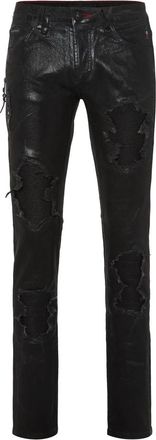 Philipp Plein Denim Rock Star Broeken Camouflage - Heren - Slim Fit Jeans - Zwart - W32 - Denim - Jeans