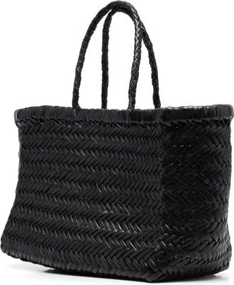 Dragon Diffusion Womens Tote Bag Triple Jump Black Woven Leather Handbags Hand