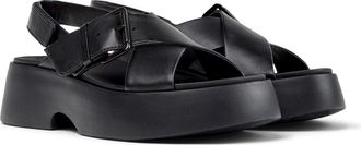 Camper Tasha X-Strap Platform Sandal in Black at Nordstrom, Size 35