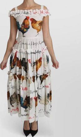 Dolce & Gabbana cotton off-shoulder tiered maxi dress