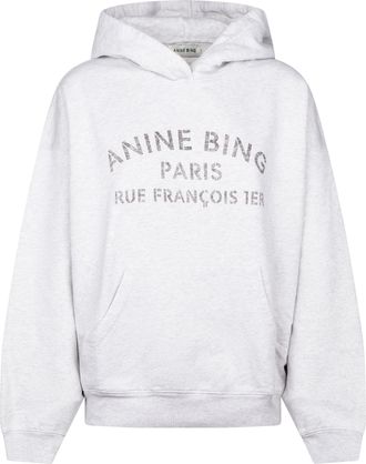 Anine Bing Harvey Sweatshirt Paris Stencil Cotton Sweatshirt