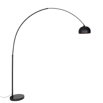 QAZQA Qazqa Moderno L&aacute;mpara De Arco Moderna Negra - Xxl M&aacute;rmol /acero Alargada Adecuado Para Led Max. 1 X 60 Watt