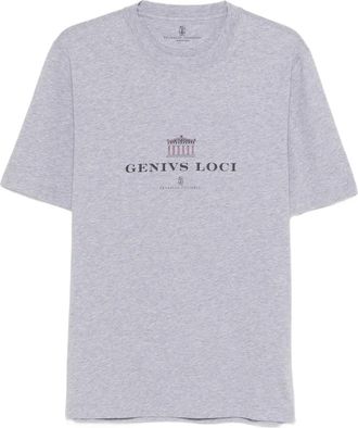 Brunello Cucinelli T-shirt met grafische print - Grijs