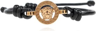 Versace Bracelets, male, Black, Size: ONE SIZE Leather bracelet