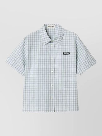 Miu Miu checked shirt collared neck short sleeves