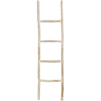 Biscottini International Toallero De Escalera De Madera Moderno Para Ba&ntilde;o De Pie De Pared Decorativo Toallero De Escalera Soporte Para Objetos Y Jarrones