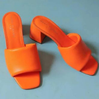 Marc Fisher Womens Nombra Block Heel Sandal In Orange