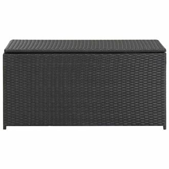 Berkfield Home Garden Storage Box Poly Rattan 100x50x50 cm Black | Size: 100 x 50 x 50 cm