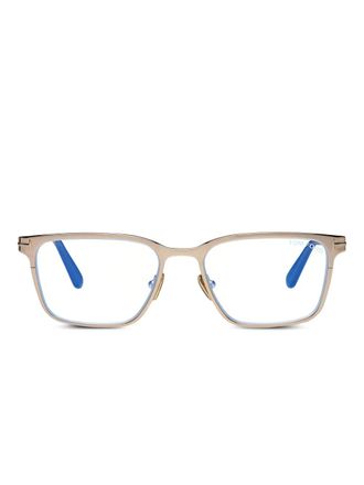 Tom Ford Eyewear rectangle-frame glasses - men - Acetate - One Size - Grey