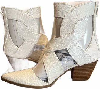 Matisse Footwear Womens Anthem Heeled Boots In White Snake