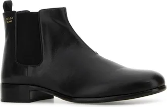 Prada Womens Tronchetti Ankle Boot Black Ovine Leather