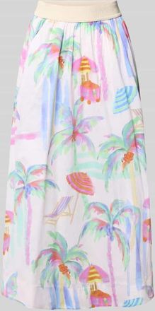 Milano Milano Italy Midirock mit elastischem Bund in Offwhite, Gr&ouml;&szlig;e 34