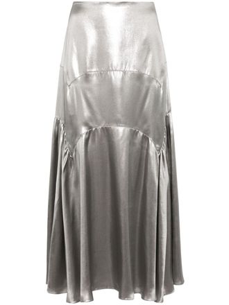 Lanvin Gonna lunga metallizzata - Argento