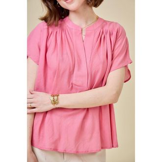 See U Soon Blouse met korte mouwen en V-hals