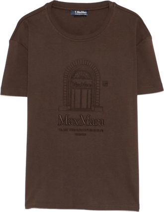 Max Mara T-shirt met borduurwerk - Bruin