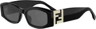 Fendi Sunglasses, female, Black, Size: 54 MM Forever Rectangle Sunglasses