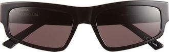 Balenciaga 56mm Rectangular Sunglasses in Black Black Grey at Nordstrom Rack
