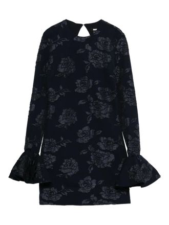 Rotate Abito corto con motivo a fiori - Blu